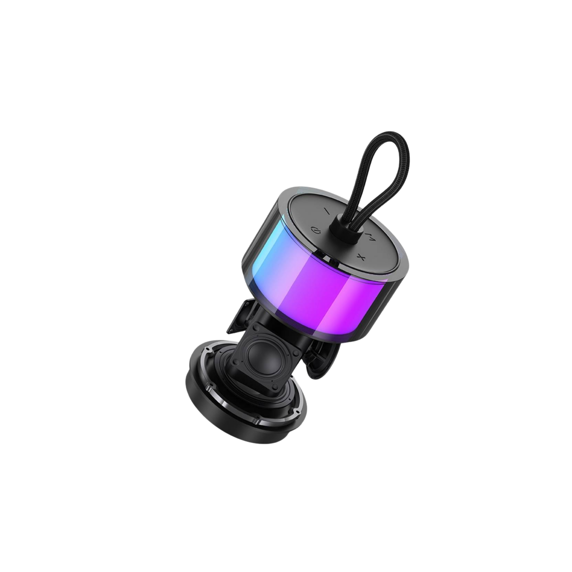 Parlante Bluetooth YIN Series Color Negro Con RGB Y Cordón